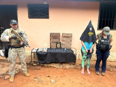 Distribuidora de cocaína detenida por la SENAD en Itauguá